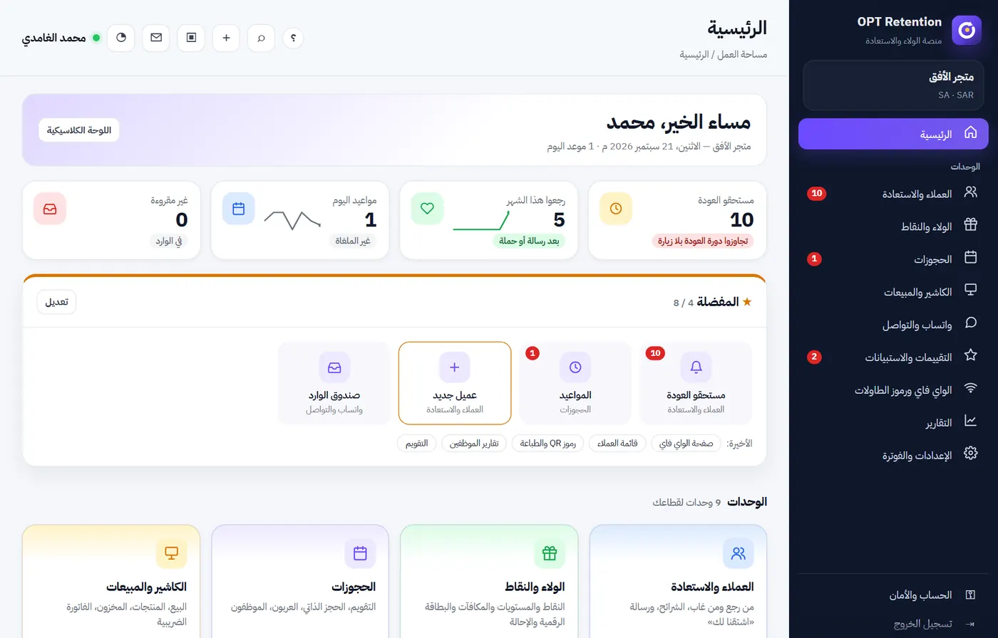 لوحة التحكم